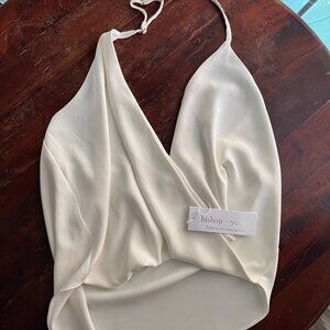 Bishop & Young - drapey halter top in creme - Size L